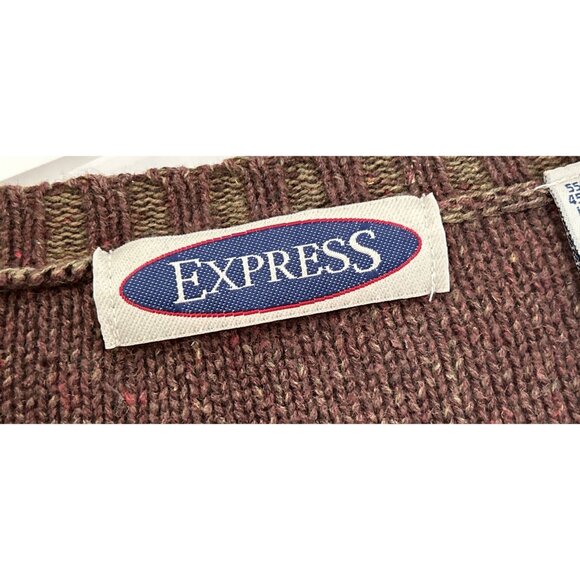 Vintage Express Mens Brown Button Henley Sweater Size XL Cotton Ramie Blend - Picture 3 of 9